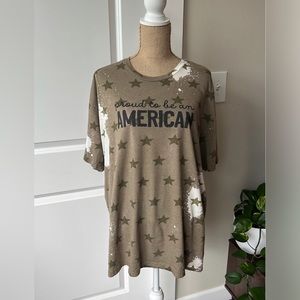 Proud to be an american Olive green tshirt